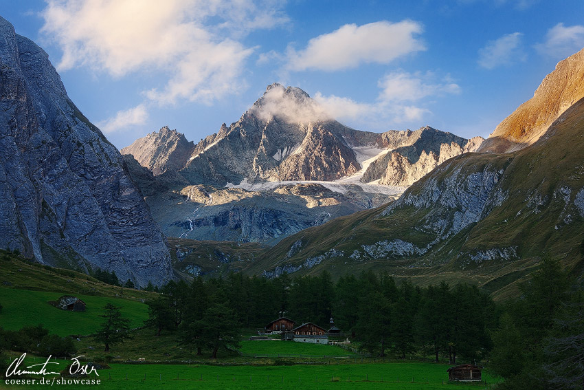 Blick auf den Grossglockner vom Lucknerhaus in Kals, Österreich.