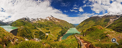 Panorama des Stausees Mooserboden in Kaprun, &Ouml;sterreich.