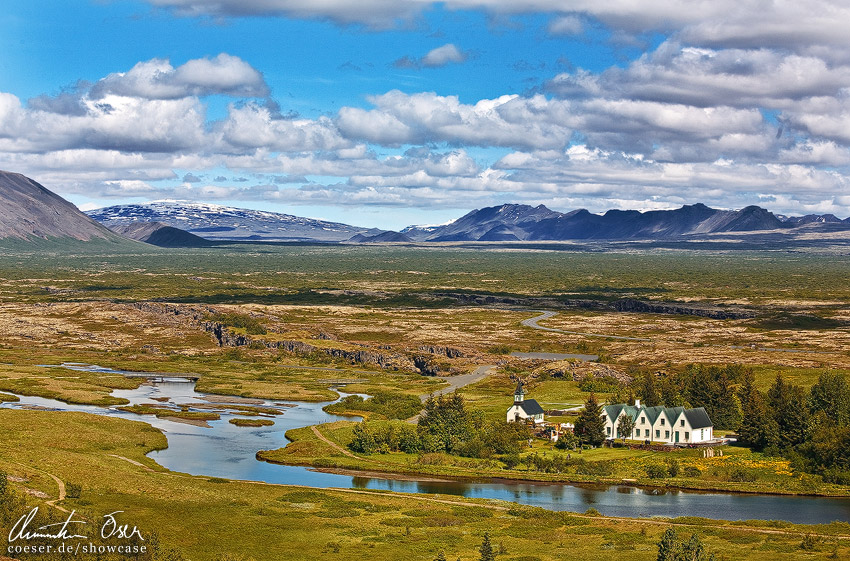 Landschaft um Thingvellir in Island.
