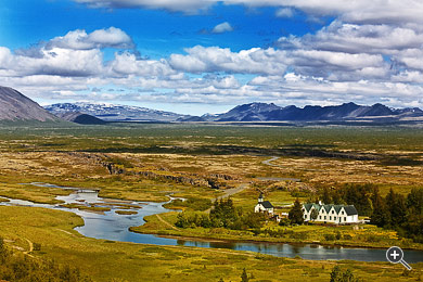 Landschaft um Thingvellir in Island.