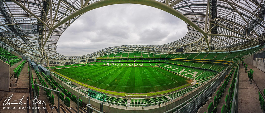 Panorama des Aviva-Stadions in Dublin, Irland.