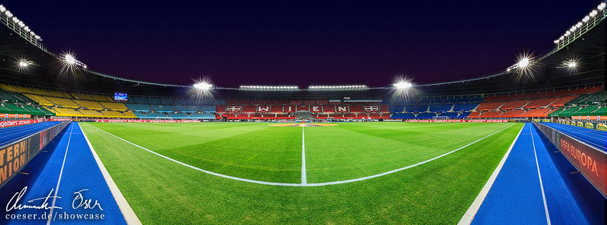 Panorama des Ernst-Happel-Stadions in Wien, Österreich.