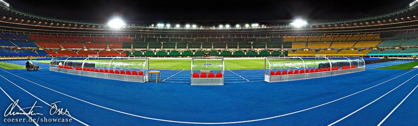 Panorama des Ernst-Happel-Stadions in Wien, Österreich.