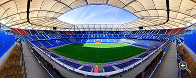 Panorama der Imtech-Arena des Hamburger SV (HSV) in Hamburg, Deutschland.