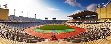 Panorama des Olympiastadions in Barcelona, Spanien.