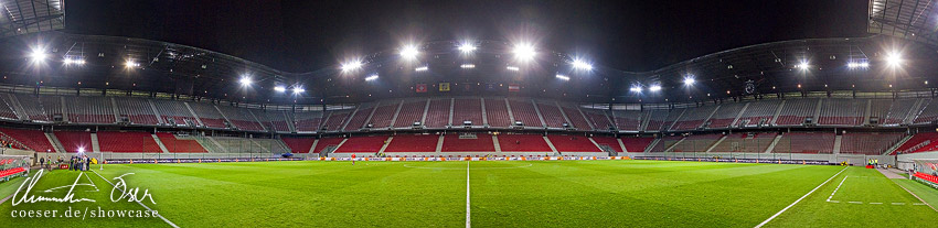 Stadionpanorama der Wörthersee-Arena in Klagenfurt, Österreich.