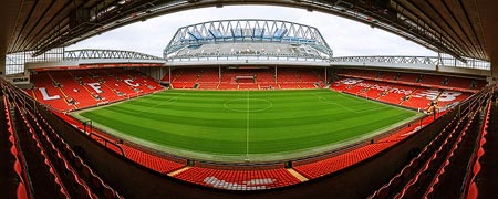 Panorama des Anfield Stadium in Liverpool, England