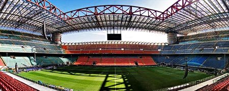 Panorama des Guiseppe Meazza Stadion in Mailand, Italien