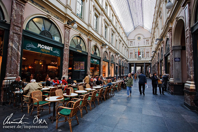 Die Einkaufspassage Galeries Royales Saint-Hubert in Brüssel, Belgien.