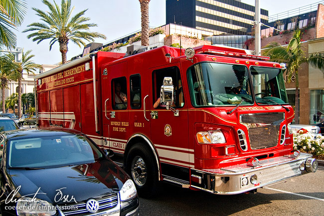 Einsatzfahrzeug 'Urban Search and Rescue' der Feuerwehr von Beverly Hills in Los Angeles, USA.