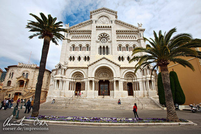 Außenansicht der Kathedrale Notre-Dame-Immaculee in Monaco.