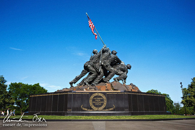 Das United States Marine Corps War Memorial (Iwo Jima Memorial) in Washington, USA.